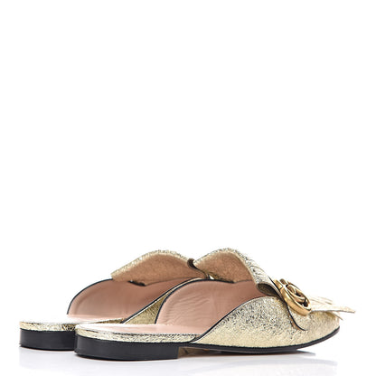 Gucci Galassia Womens GG Marmont Fringe Slippers 38.5 Platino 4 of 13