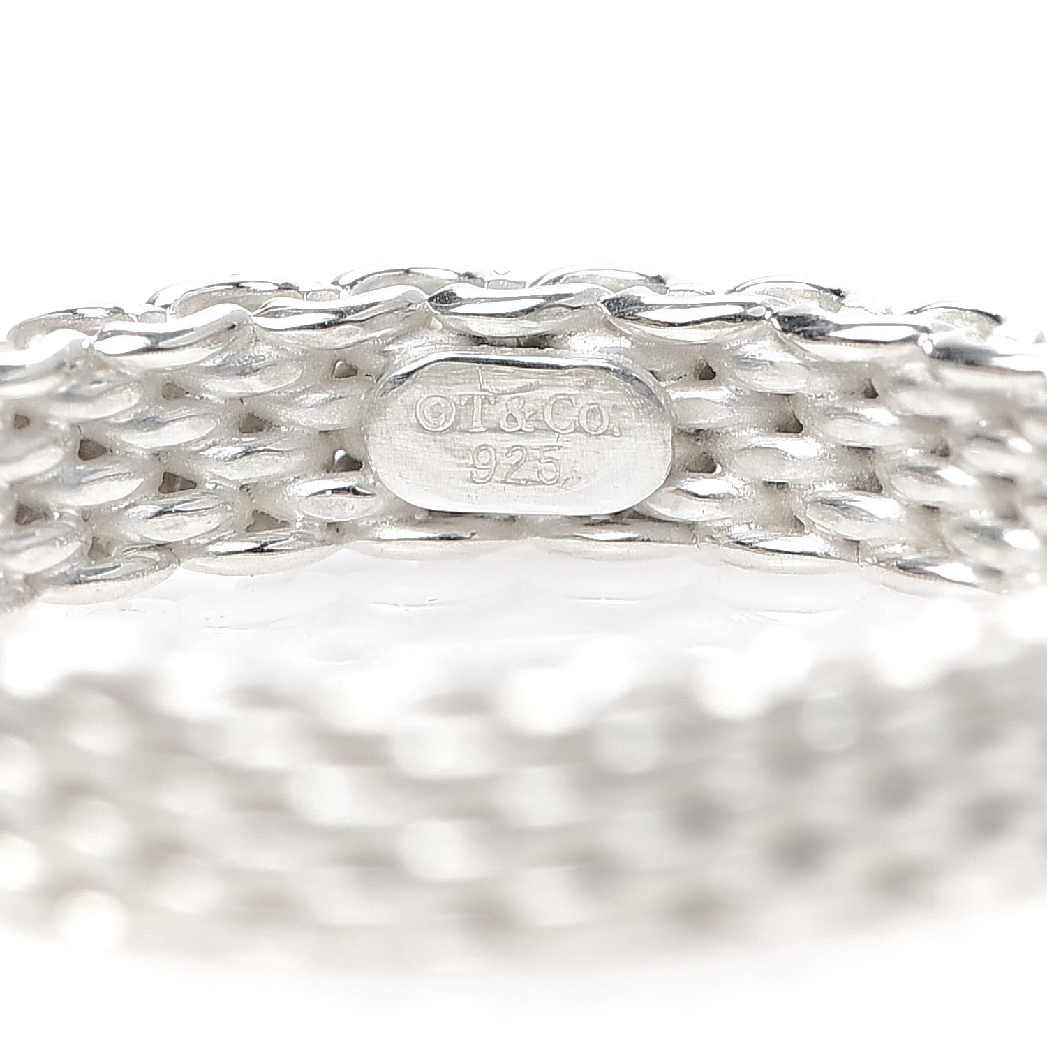 Tiffany Sterling Silver Narrow Mesh Somerset Ring 51 5.75 4 of 4