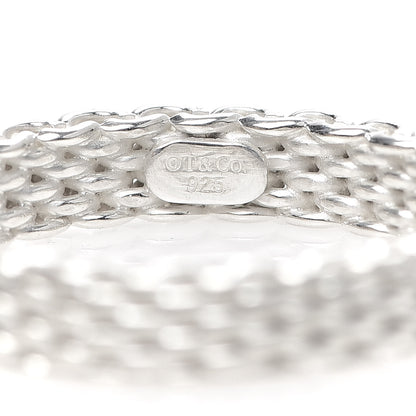 Tiffany Sterling Silver Narrow Mesh Somerset Ring 51 5.75 4 of 4