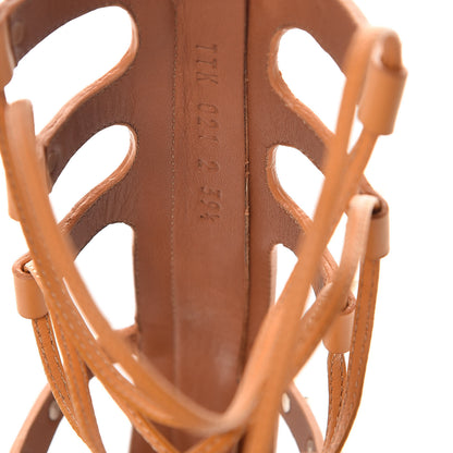 Valentino Garavani Calfskin Rockstud Gladiator Sandals 39.5 Orange 7 of 8