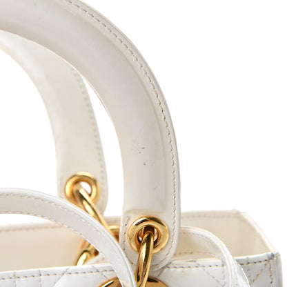 Christian Dior Patent Cannage Medium Lady Dior White 12 of 18