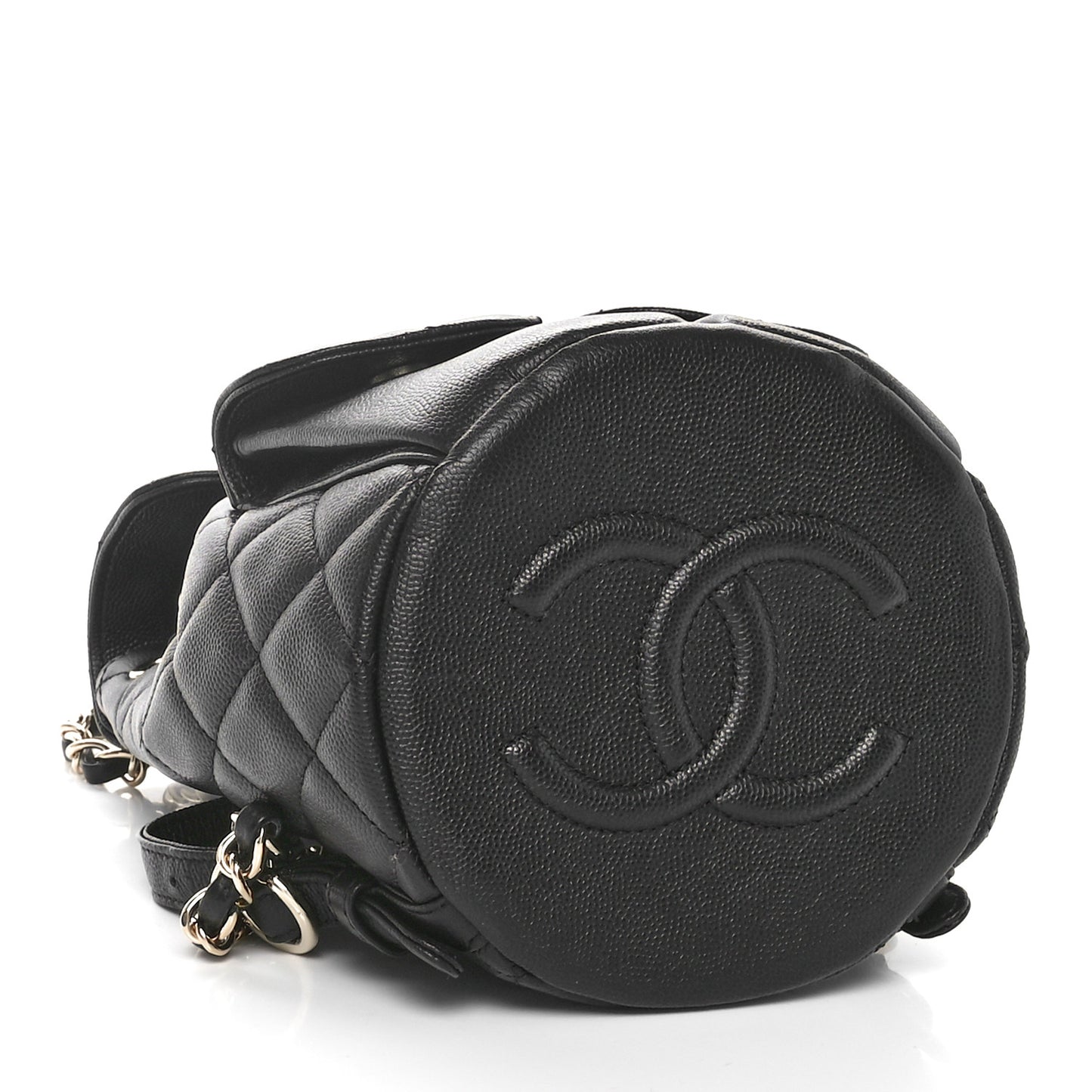 Caviar Quilted Pockets Backpack Black