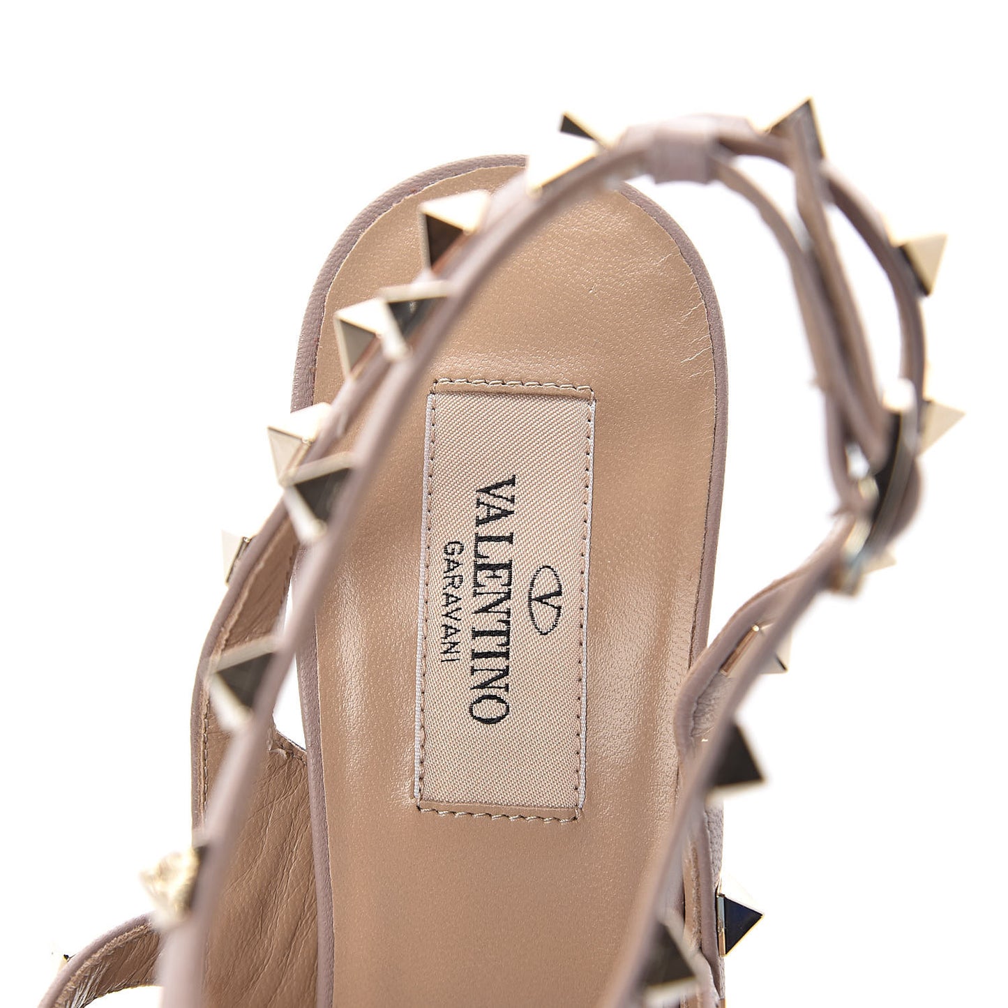 Nappa Rockstud Ankle Strap Pumps 39 Pastel Grey Poudre