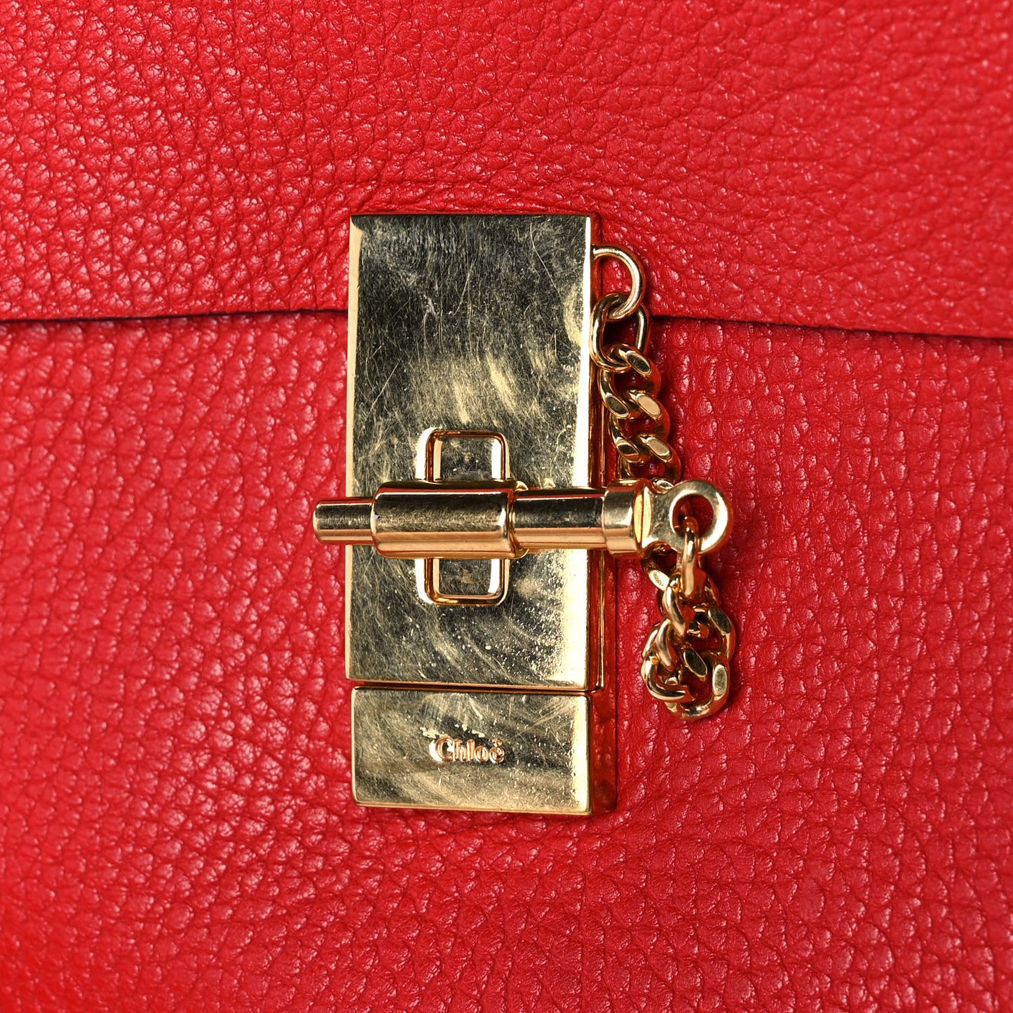 Grained Lambskin Mini Drew Shoulder Bag Plaid Red