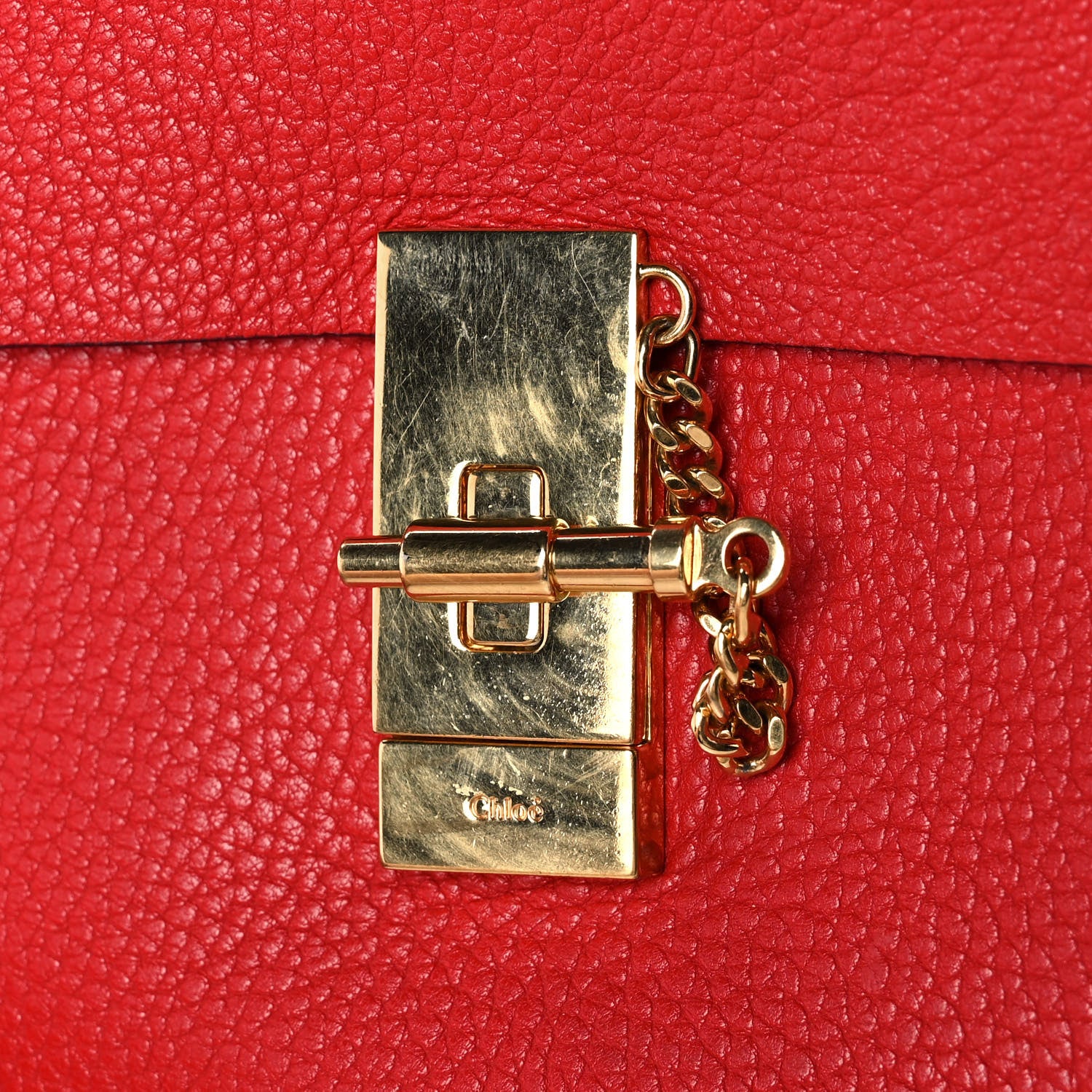 Chloe Grained Lambskin Mini Drew Shoulder Bag Plaid Red 13 of 13