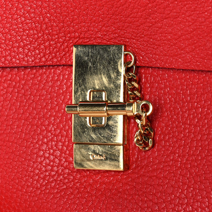 Chloe Grained Lambskin Mini Drew Shoulder Bag Plaid Red 13 of 13