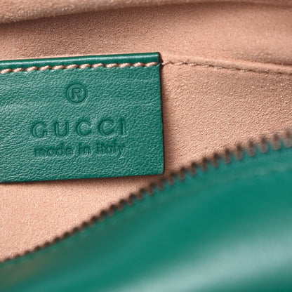 Gucci Calfskin Matelasse Small GG Marmont Chain Shoulder Bag Emerald Green 6 of 7