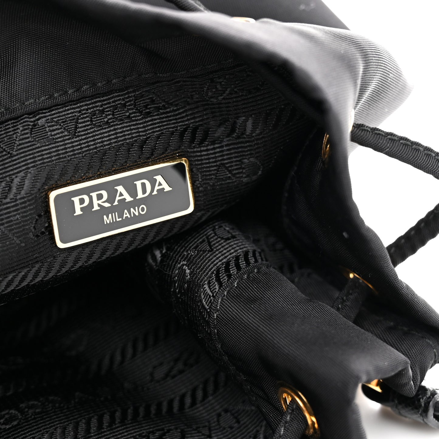Re-Nylon Saffiano Duet Bucket Crossbody Bag Black