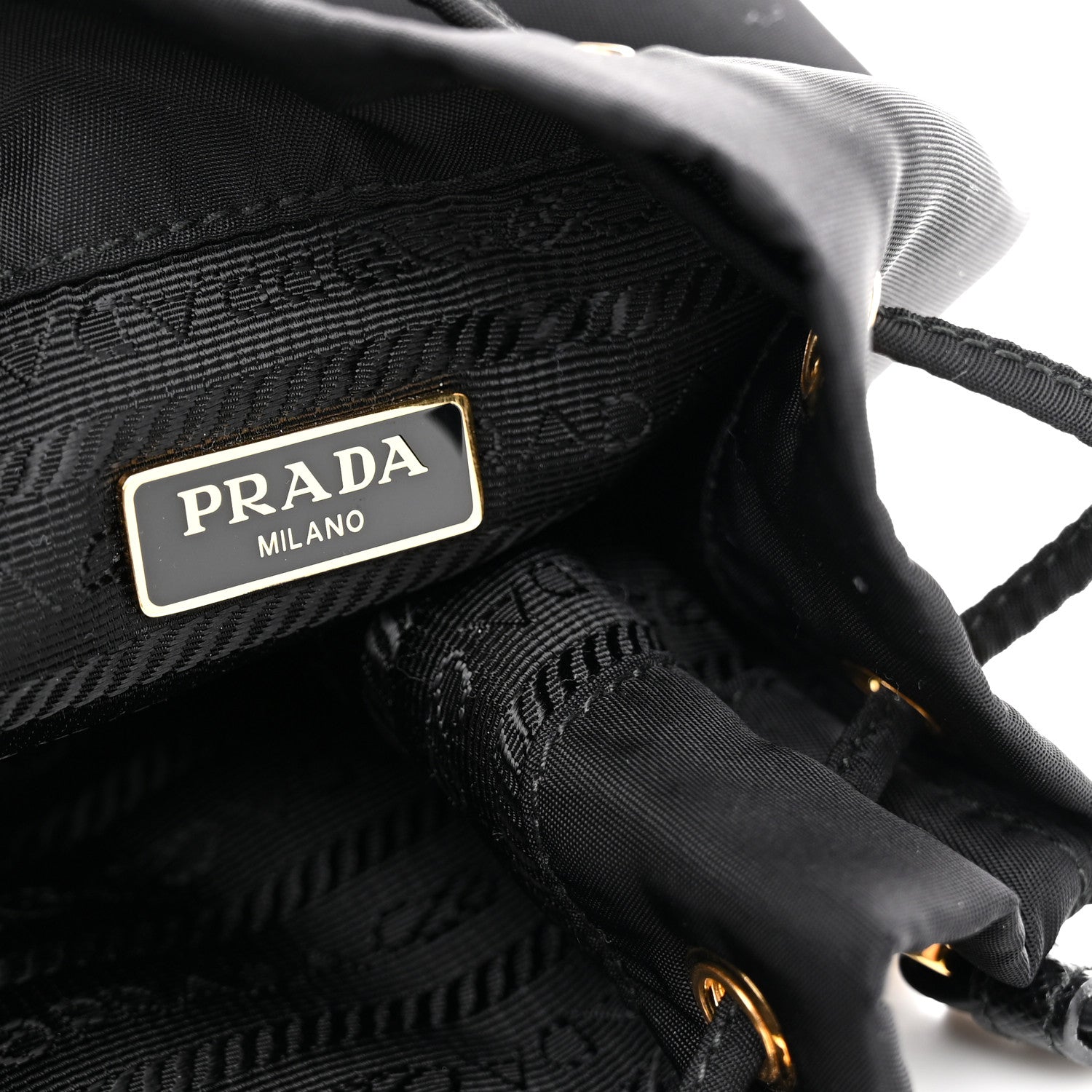 Prada Re-Nylon Saffiano Duet Bucket Crossbody Bag Black 6 of 10