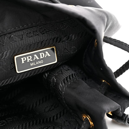 Prada Re-Nylon Saffiano Duet Bucket Crossbody Bag Black 6 of 10