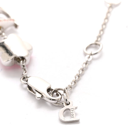 Christian Dior Crystal Flower Bracelet Silver Pink 4 of 5