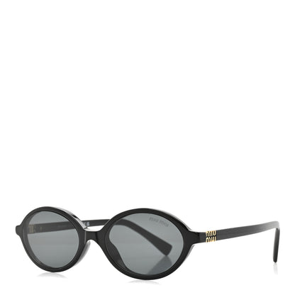 Miu Miu Acetate Oval Regard Sunglasses SMU04Z Black 1 of 8