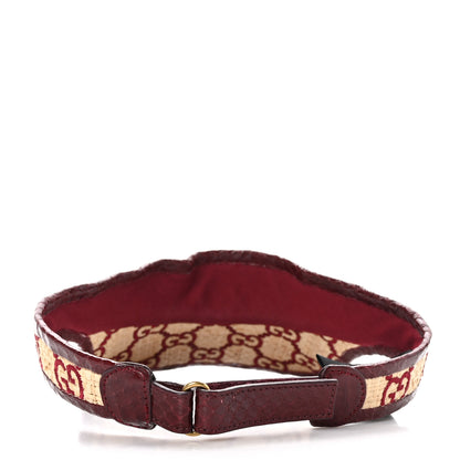 Gucci Raffia Elaphe GG Monogram Embroidered Afraa Visor M Ivory Bordeaux 4 of 7