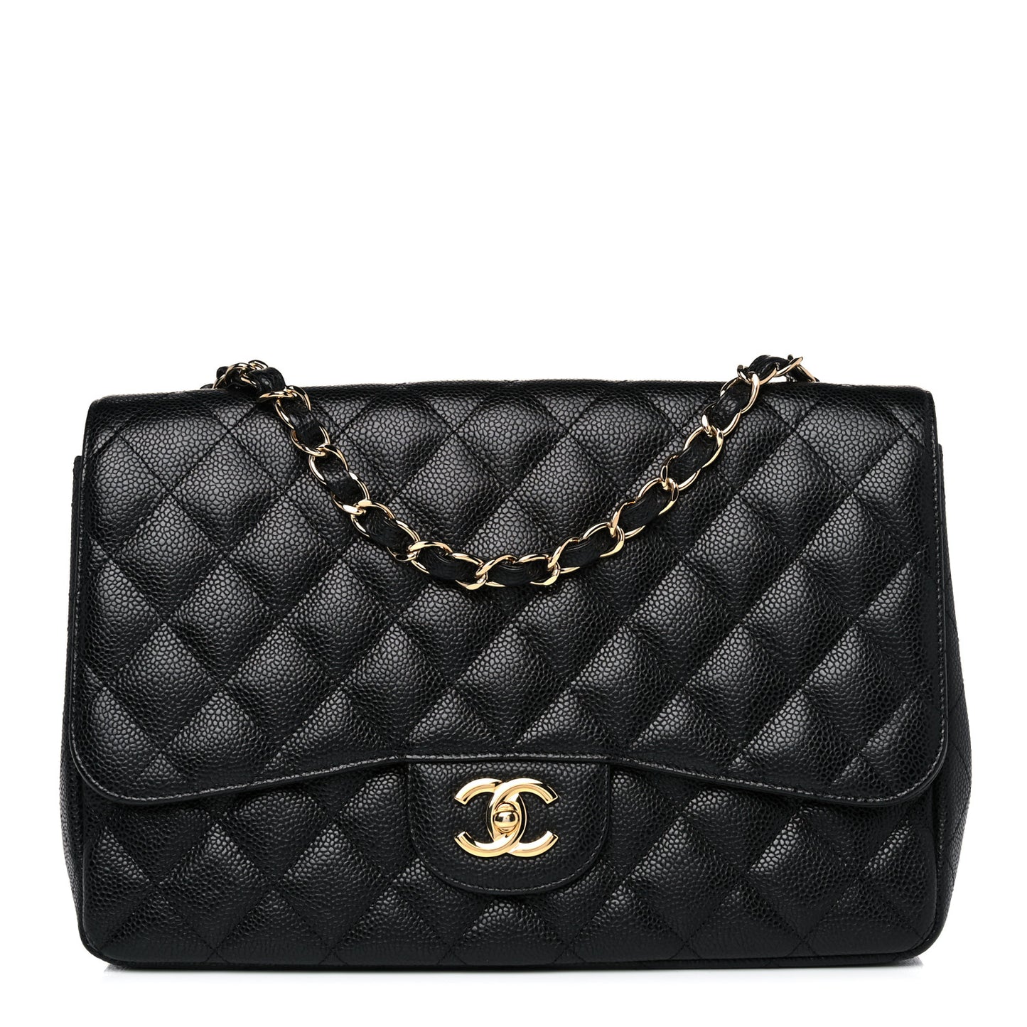 Caviar Quilted Jumbo Single Flap Black