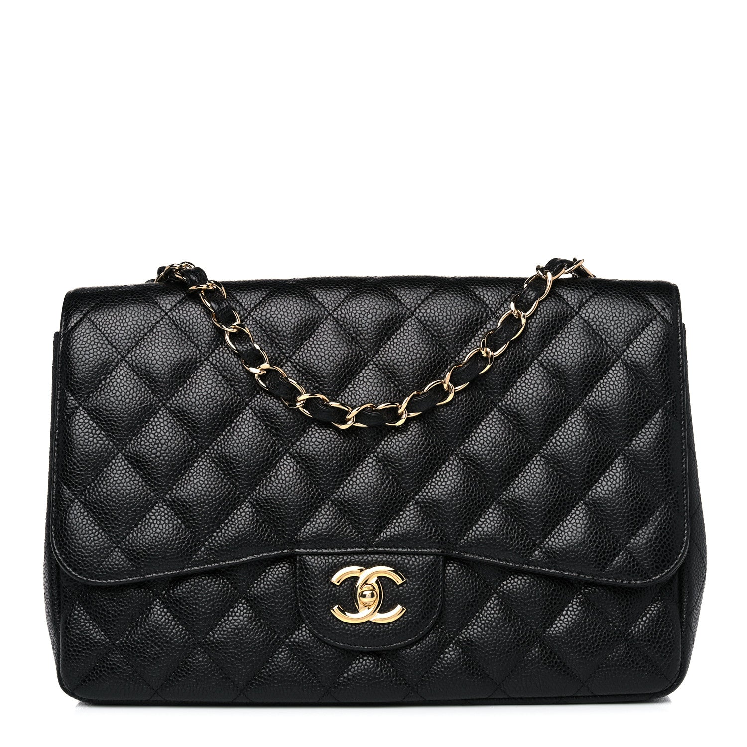 Chanel Caviar Quilted Jumbo Single Flap Black 1 of 13