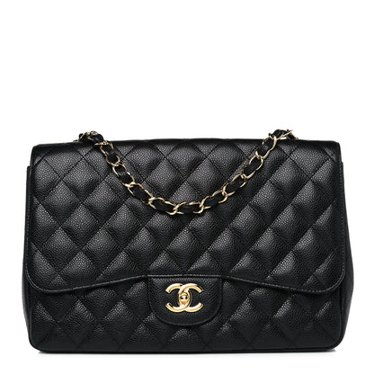 Chanel Caviar Quilted Jumbo Single Flap Black 1 of 13