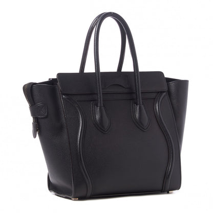 Celine Drummed Calfskin Micro Luggage Black 3 of 10