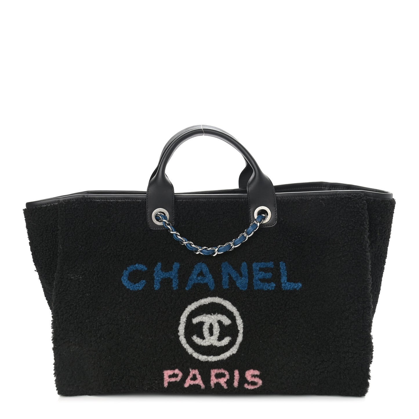 Shearling Large Deauville Tote Black