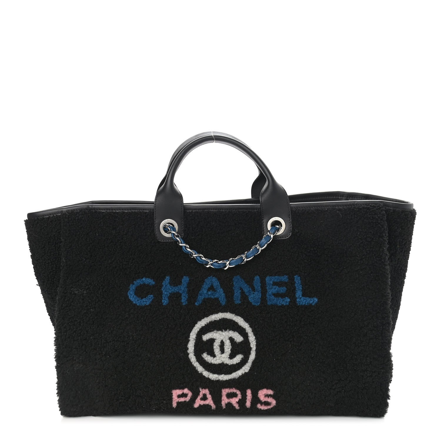 Chanel Shearling Large Deauville Tote Black 1 of 13