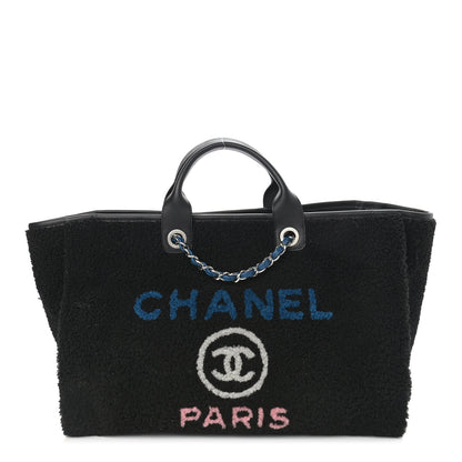 Chanel Shearling Large Deauville Tote Black 1 of 13