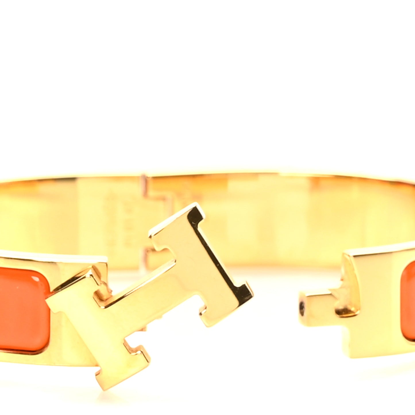 Enamel Narrow Clic Clac H Bracelet PM Orange