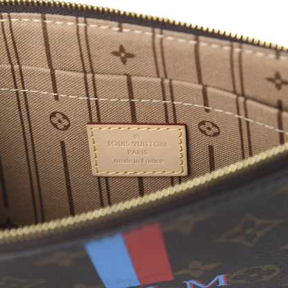 Louis Vuitton Monogram My LV Heritage Neverfull MM GM Pochette Bleu Clair Rouge 8 of 10