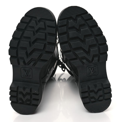 Louis Vuitton Monogram Calfskin Territory Tall Lace Up Ranger Boots 37 Black 5 of 8