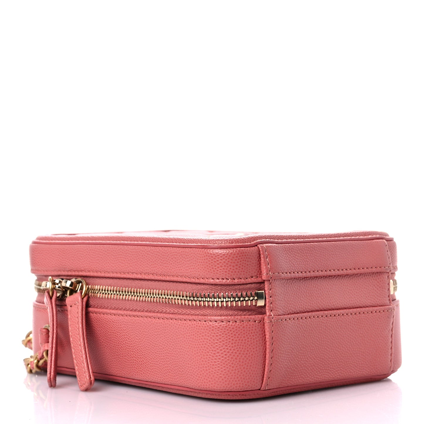 Caviar Quilted CC North South Filigree Vanity Case Pink