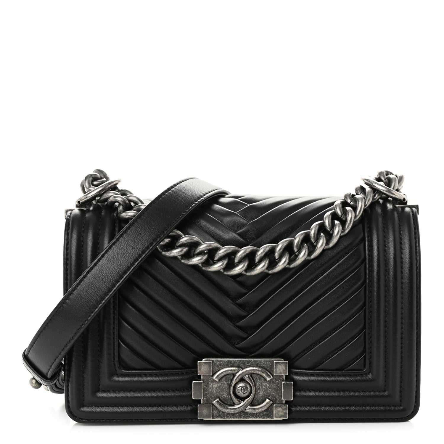 Chanel Lambskin Pleated Small Boy Flap Black 1 of 11