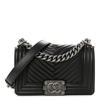 Chanel Lambskin Pleated Small Boy Flap Black 1 of 11