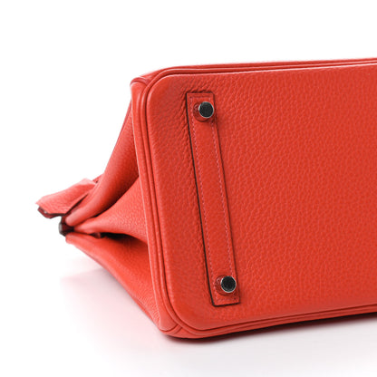 Hermes Taurillon Clemence Birkin 30 Rouge Pivoine 8 of 11