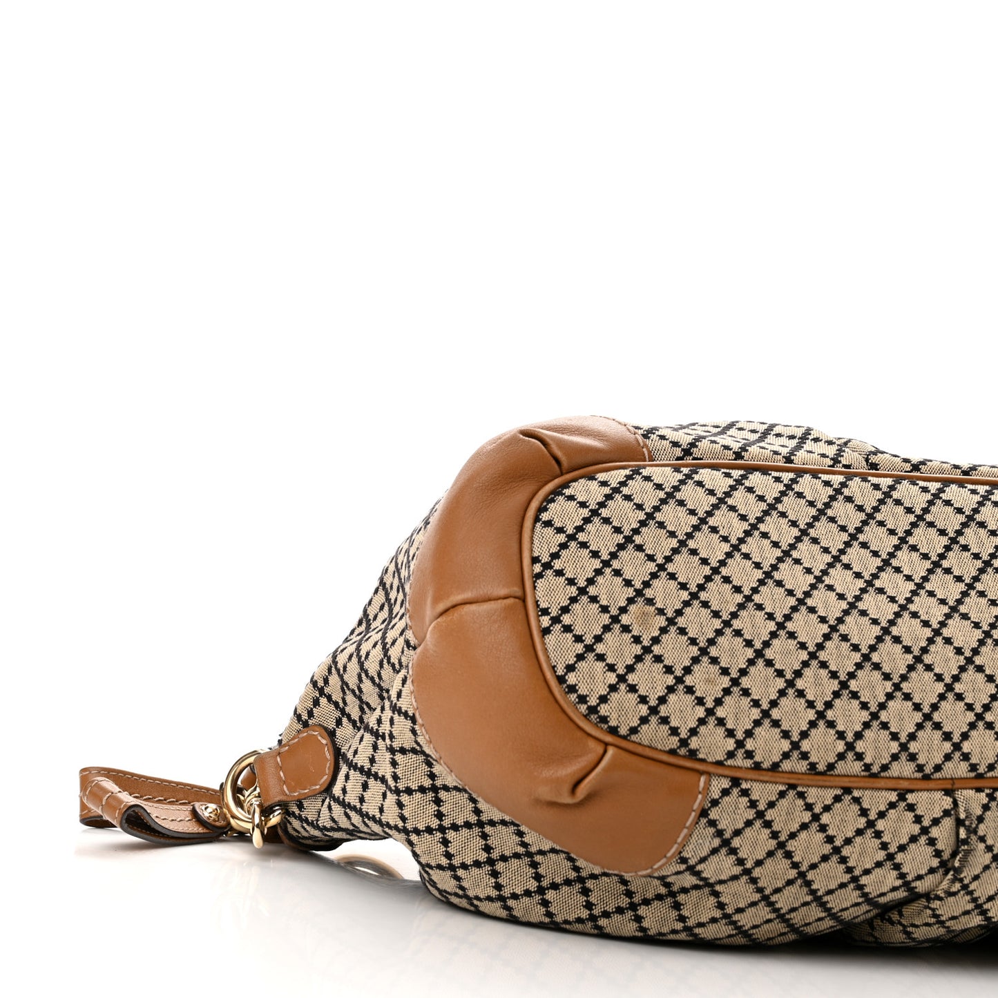 Diamante Medium Sukey Top Handle Bag Beige Brown