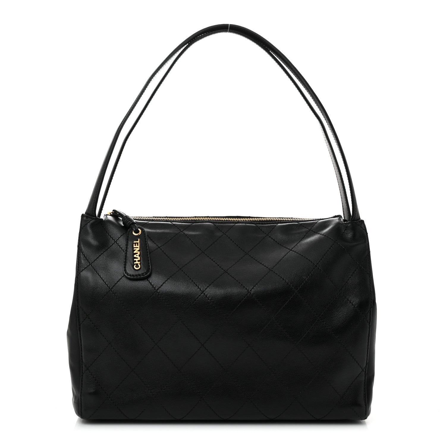 Chanel Lambskin Stitched Shoulder Bag Black 1 of 12