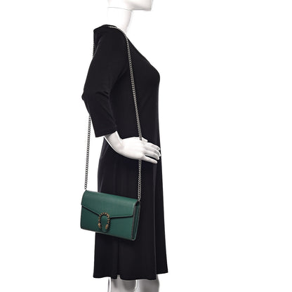 Gucci Calfskin Mini Dionysus Chain Wallet Emerald 2 of 9