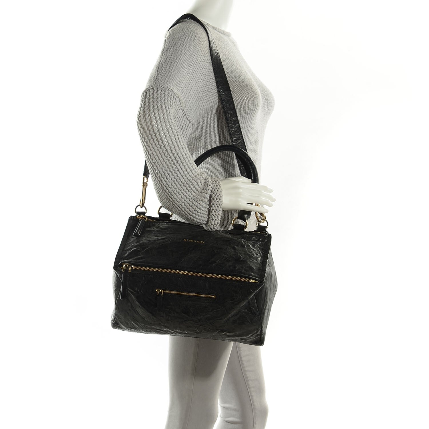 Givenchy Tumbled Sheepskin Medium Pandora Bag Black 2 of 10