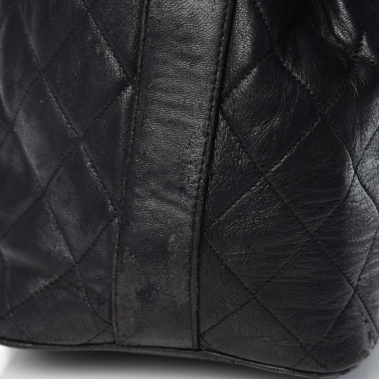 Chanel Lambskin Quilted Drawstring Bag Black 29 of 39