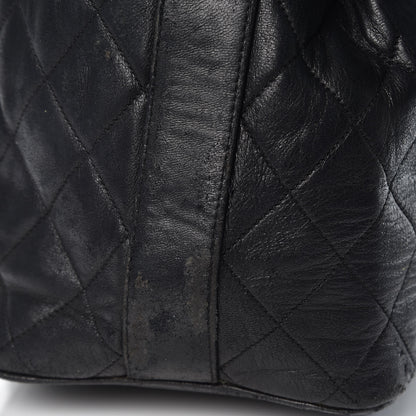 Chanel Lambskin Quilted Drawstring Bag Black 29 of 39