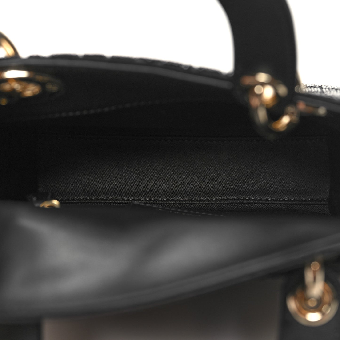 Lambskin Beaded Mini Lady Dior Black