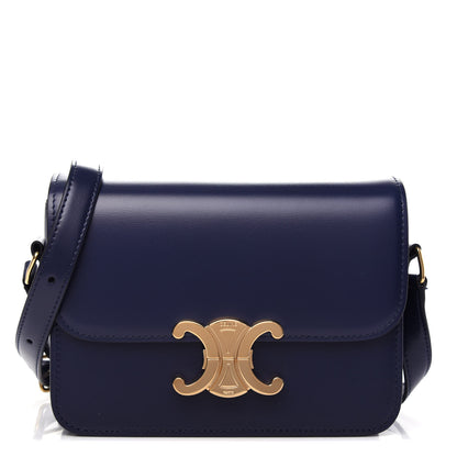 Celine Shiny Calfskin Small Triomphe Dark Blue 1 of 10