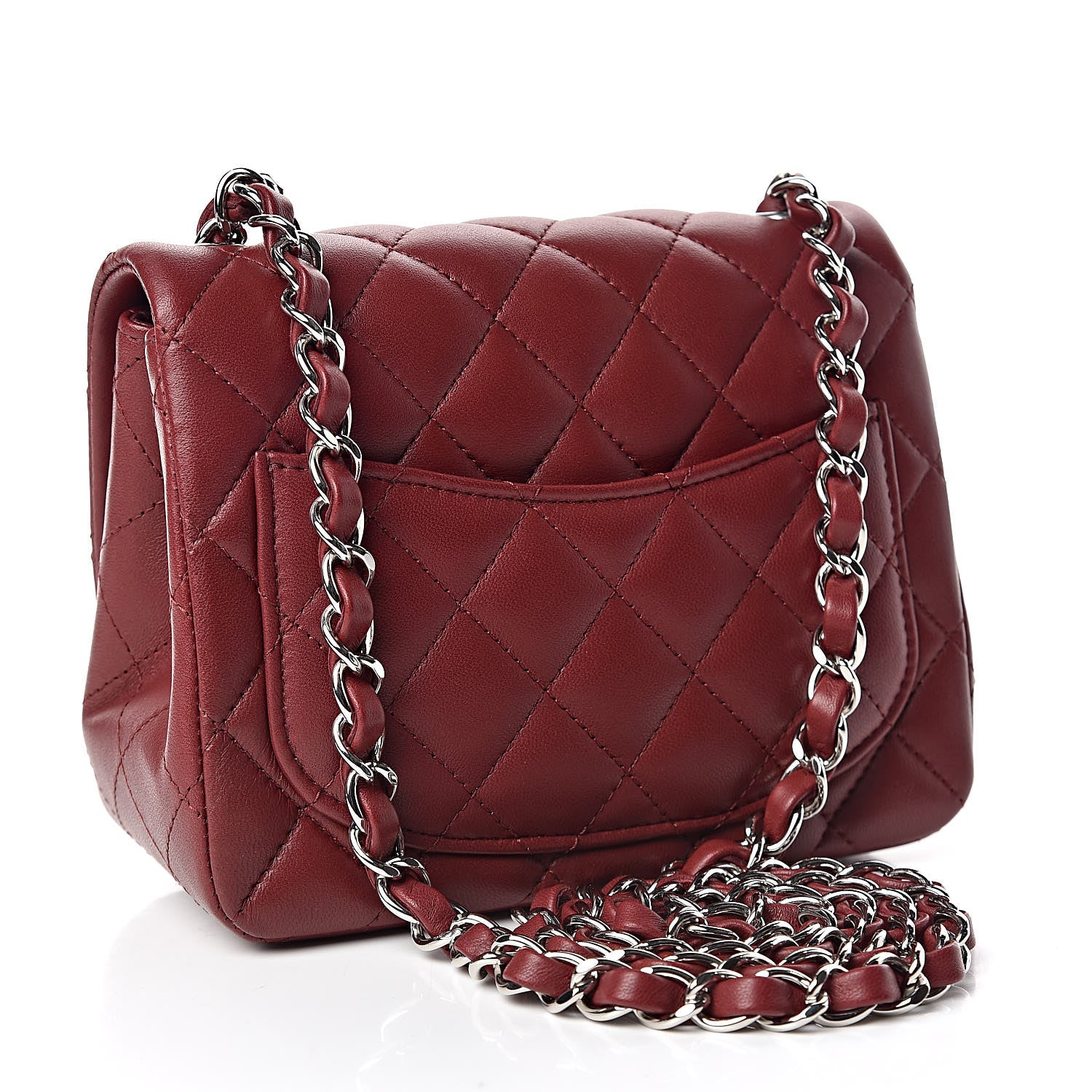 Chanel Lambskin Quilted Mini Square Flap Burgundy 3 of 11