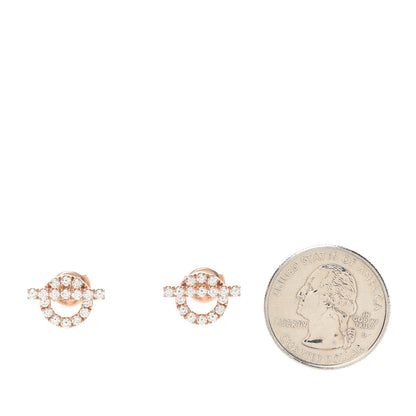 Hermes 18K Rose Gold Diamond Finesse Earrings 2 of 5