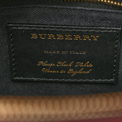 Burberry Derby Calfskin House Check Medium Banner Tote Russet Red 7 of 13