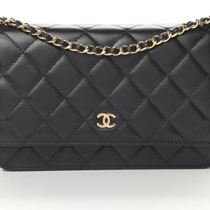 Chanel Lambskin Quilted Wallet On Chain WOC Black 9 of 14