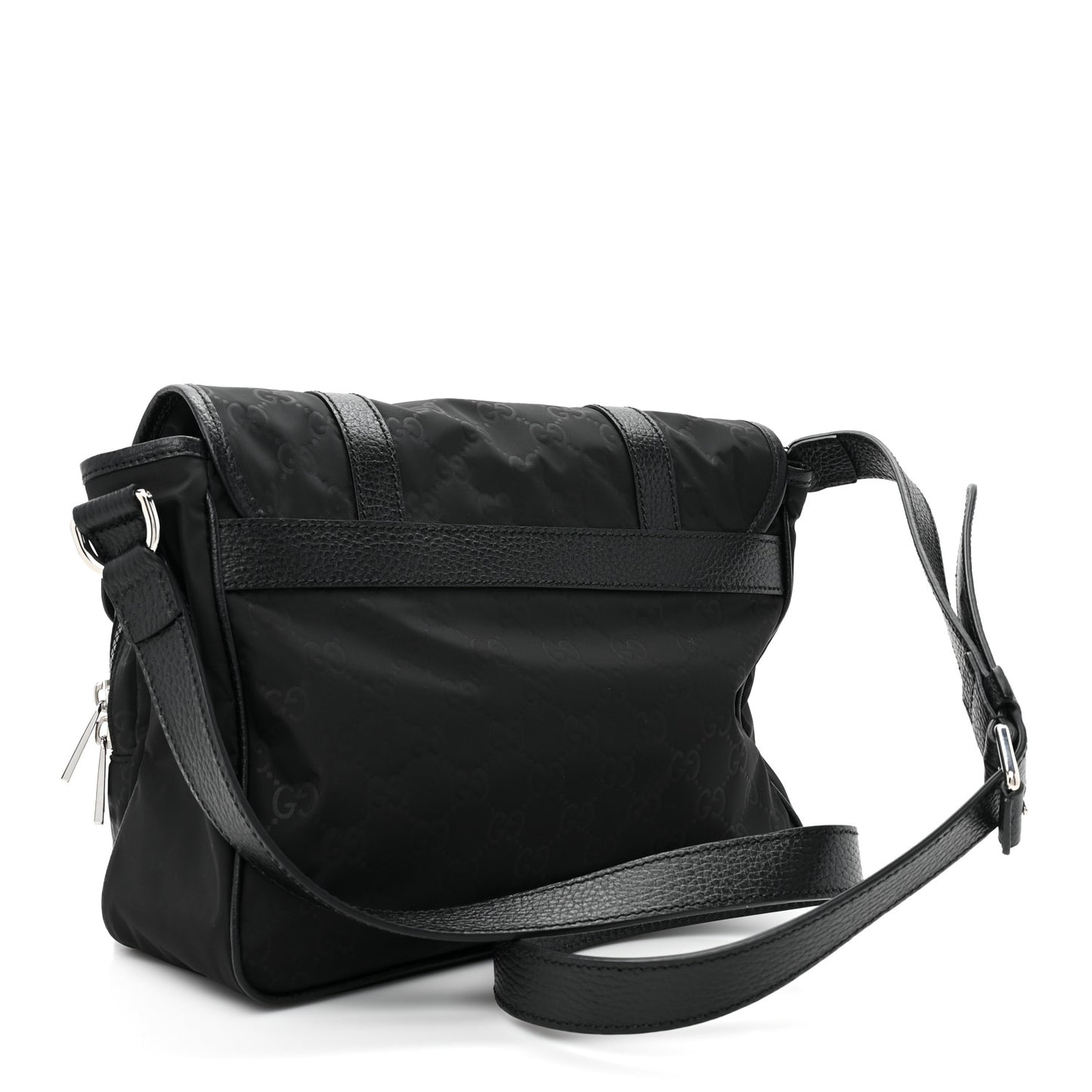 Nylon Monogram Messenger Bag Black