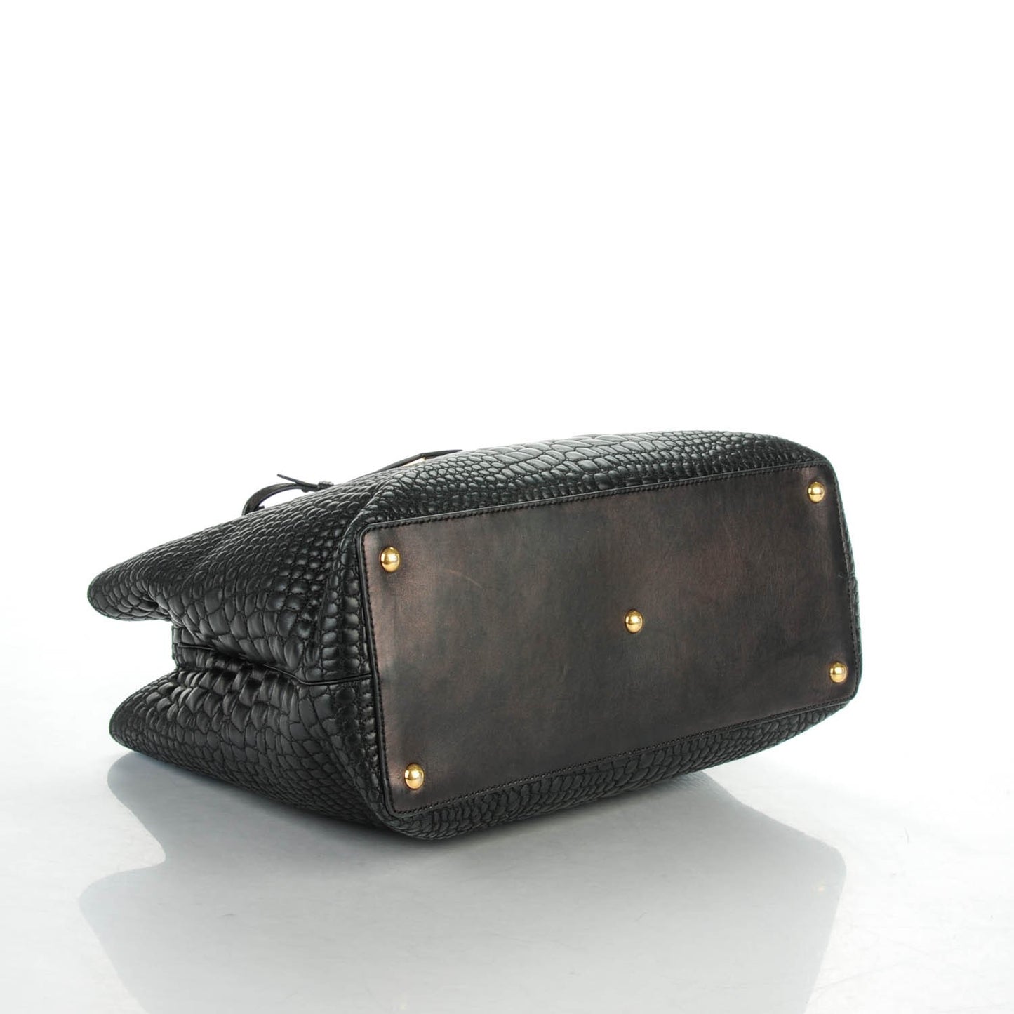 Nappa Crocodile Trapuntata Medium 2Jours Tote Black
