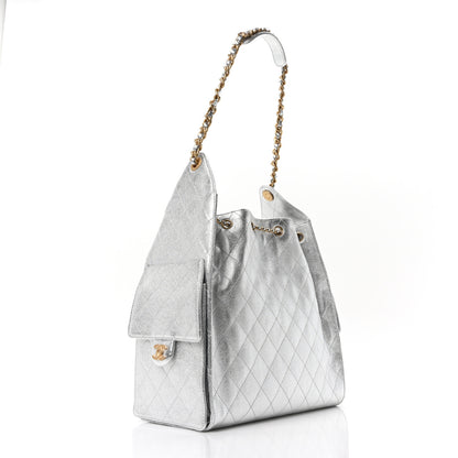 Chanel Metallic Caviar Quilted Medium Chanel 25 Handbag Silver 4 of 11