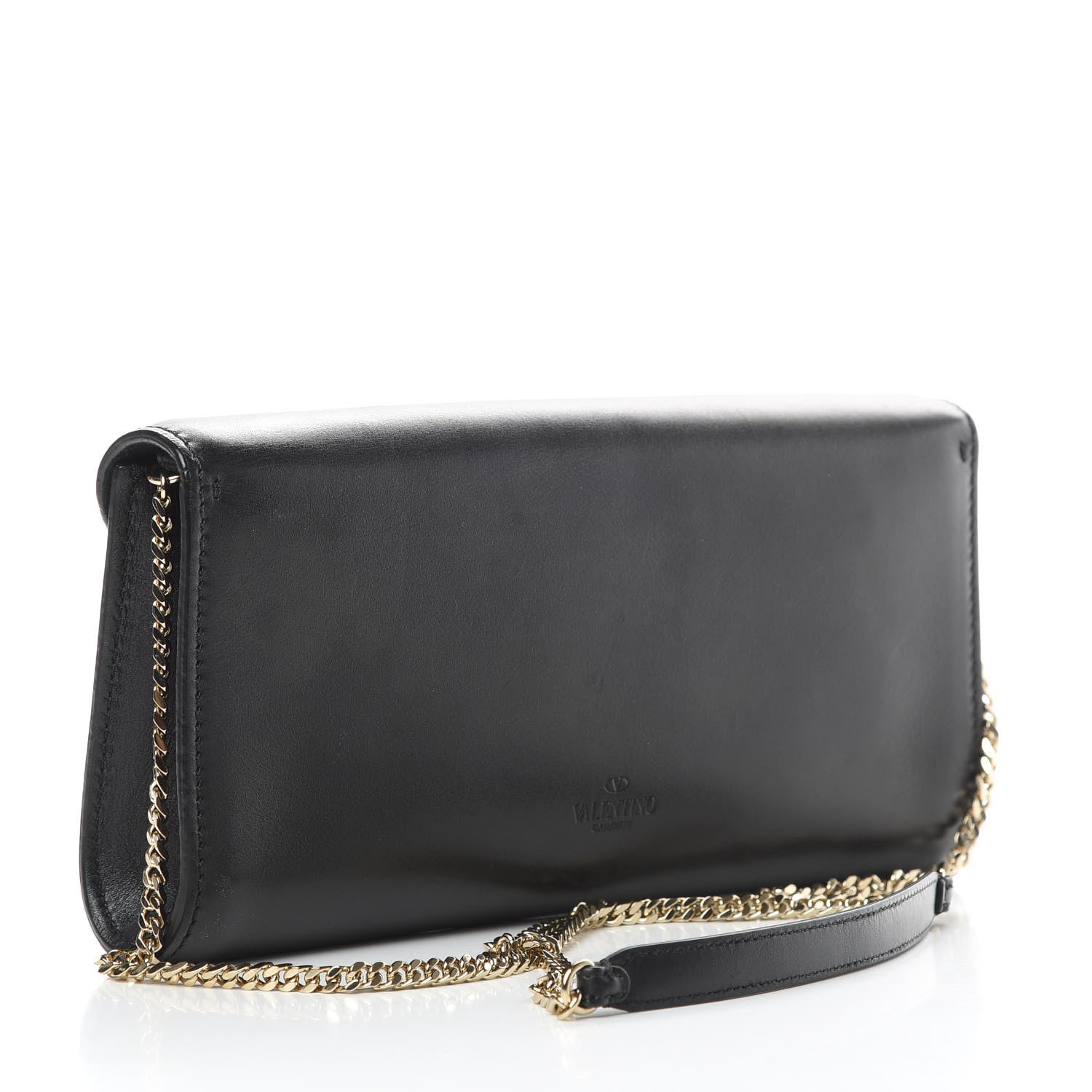 Valentino Garavani Vitello Demilune Chain Clutch Black 3 of 17