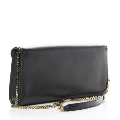 Valentino Garavani Vitello Demilune Chain Clutch Black 3 of 17