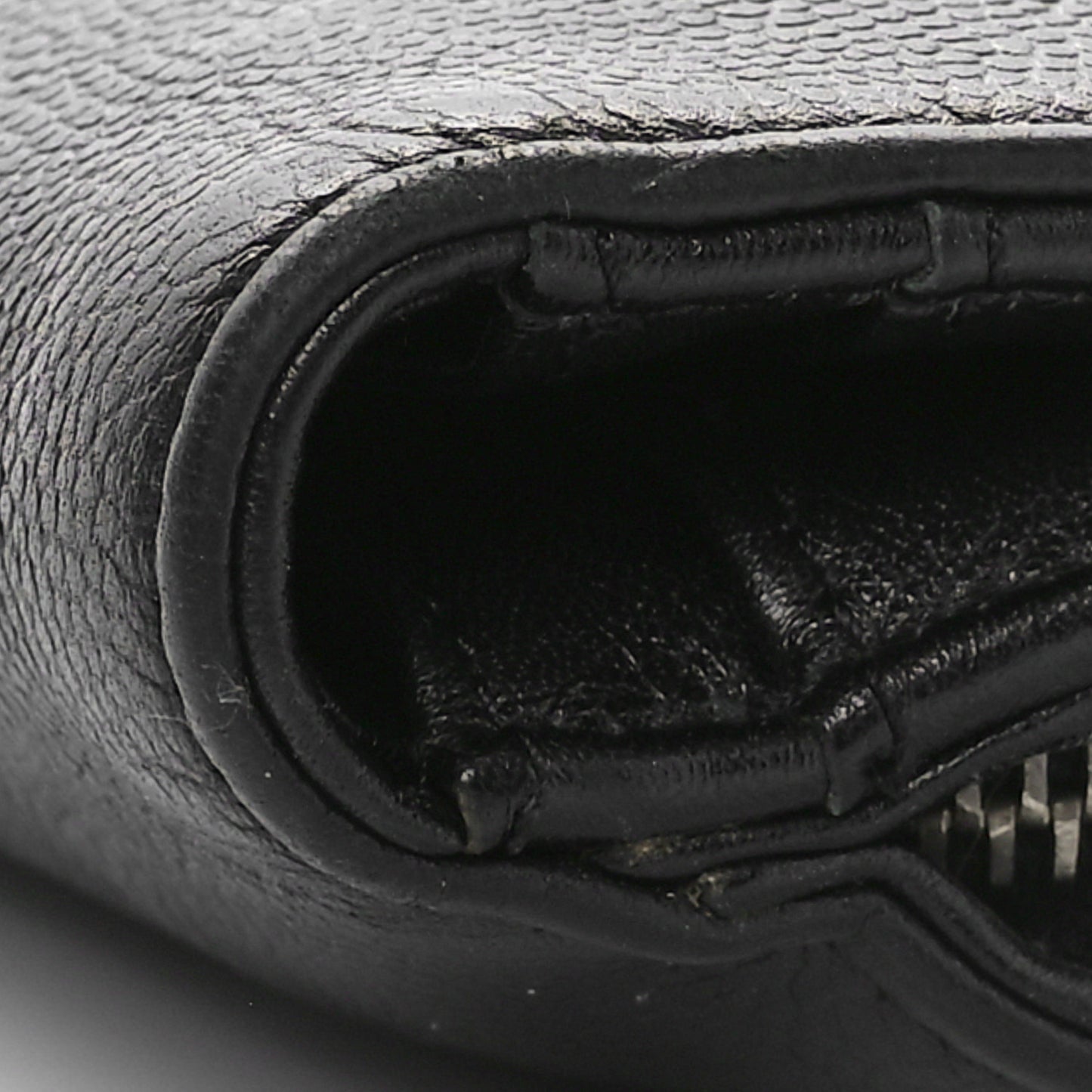 Caviar Sevruga Large Zip Pocket Wallet Black