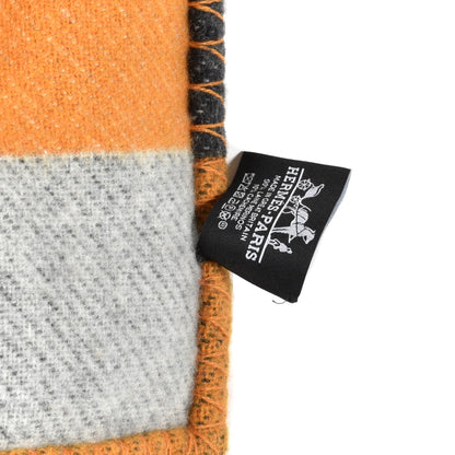 Hermes Wool Cashmere Brandebourgs Blanket Ambre Anthracite 9 of 9